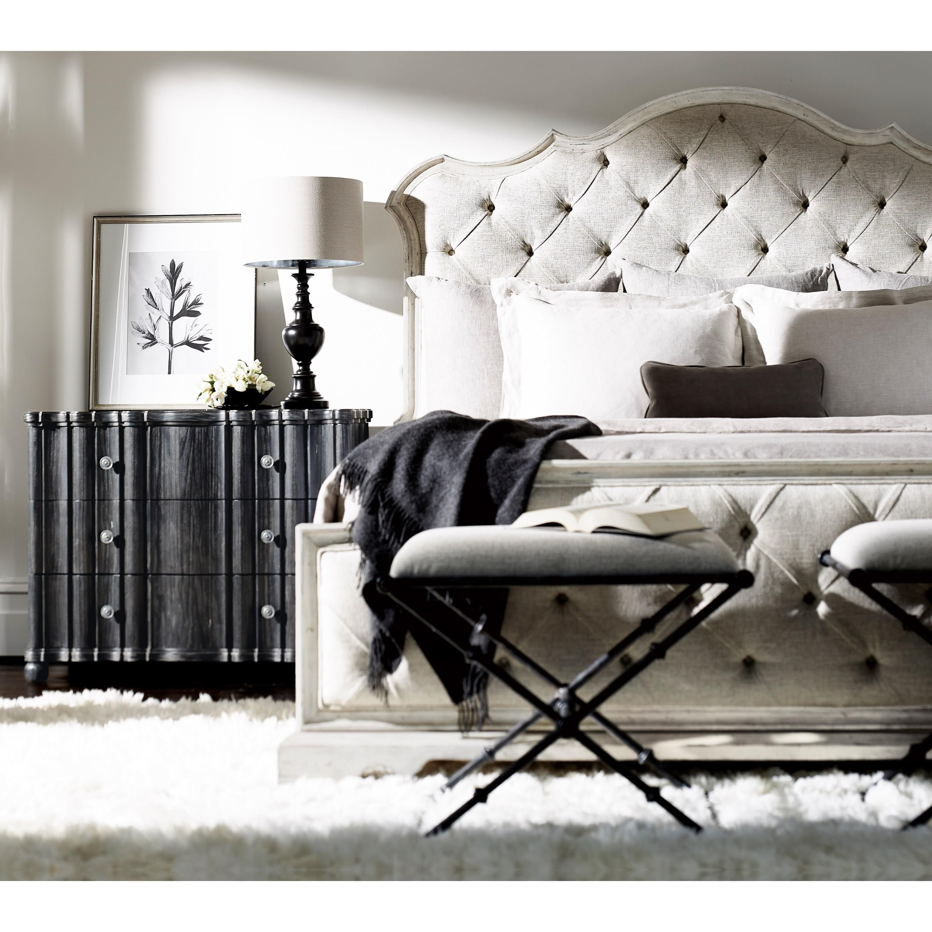 Bernhardt Mirabelle Rustic Farmhouse King Upholstered Panel Bed